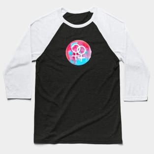 Double Venus Symbol Watercolor (Lesbian/Bisexual/Sapphic/WLW) Baseball T-Shirt